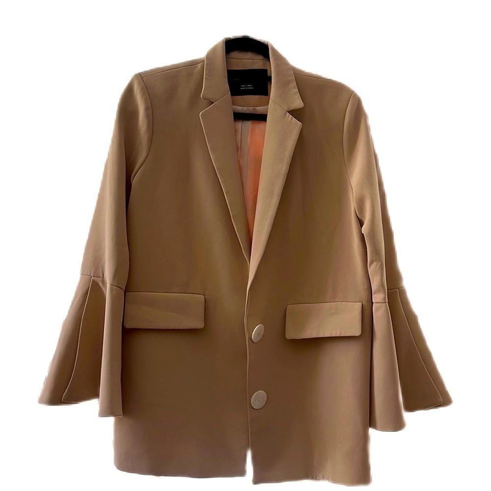 NWOT Tammy Tangs Open Front Oversized Blazer Bell Sleeves Size L